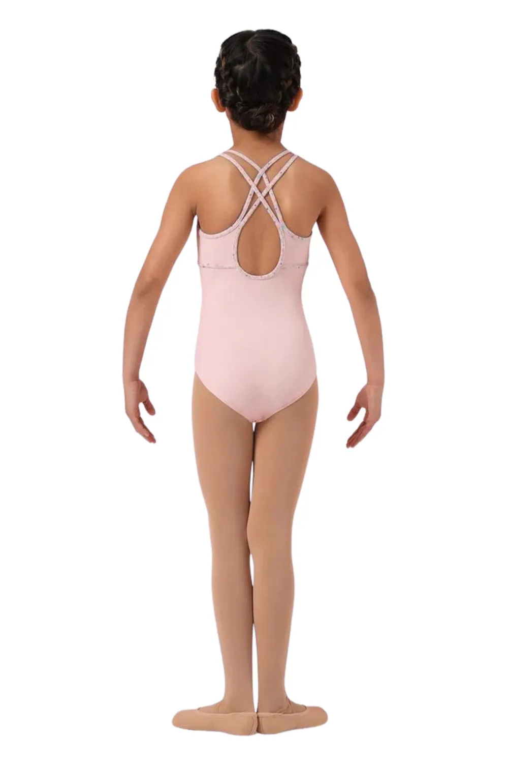MIRELLA M1240C GIRLS DITSY FLORAL CAMISOLE LEOTARD