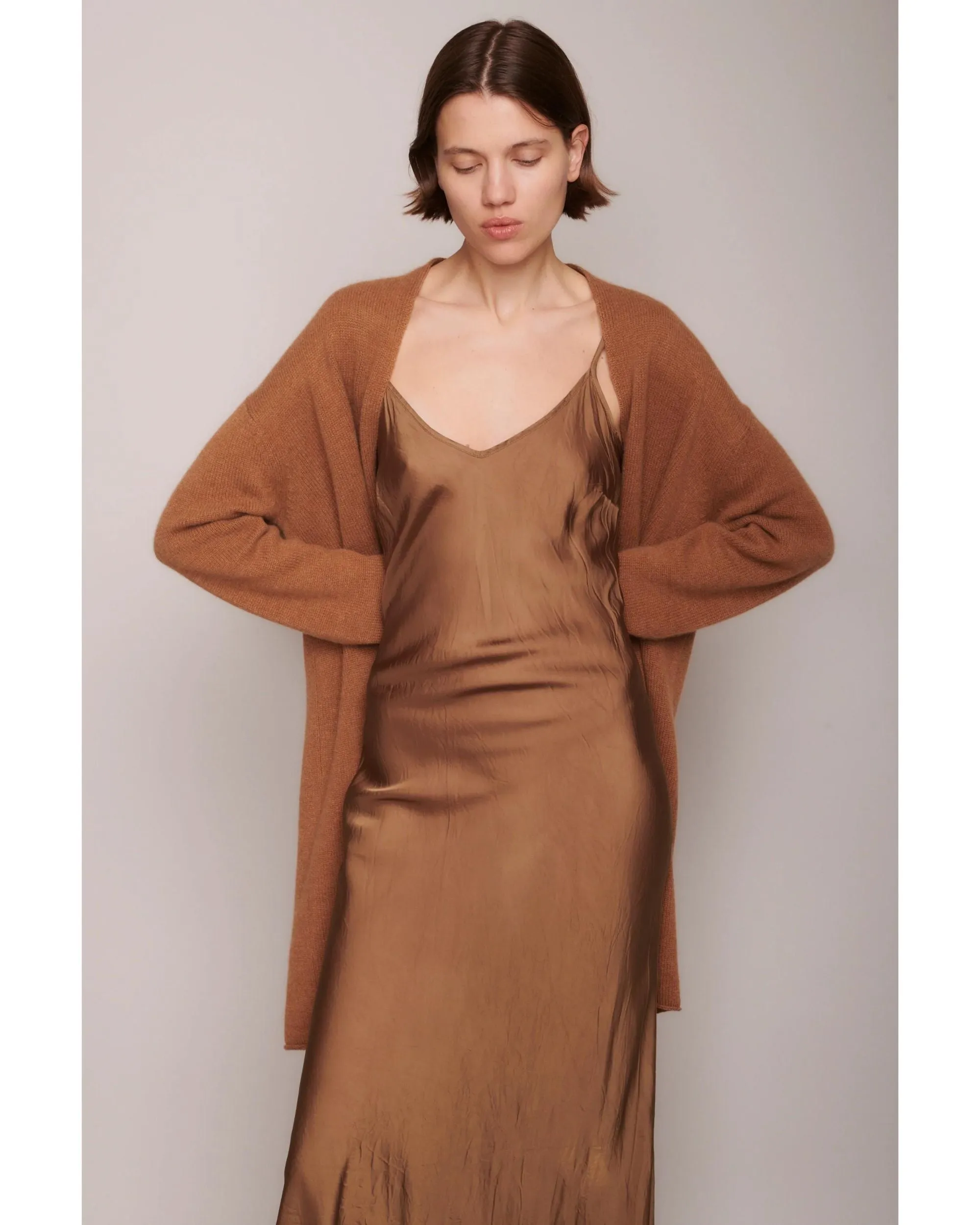 Organic by John Patrick Sadie Open Cardigan Vicuna Cashmere