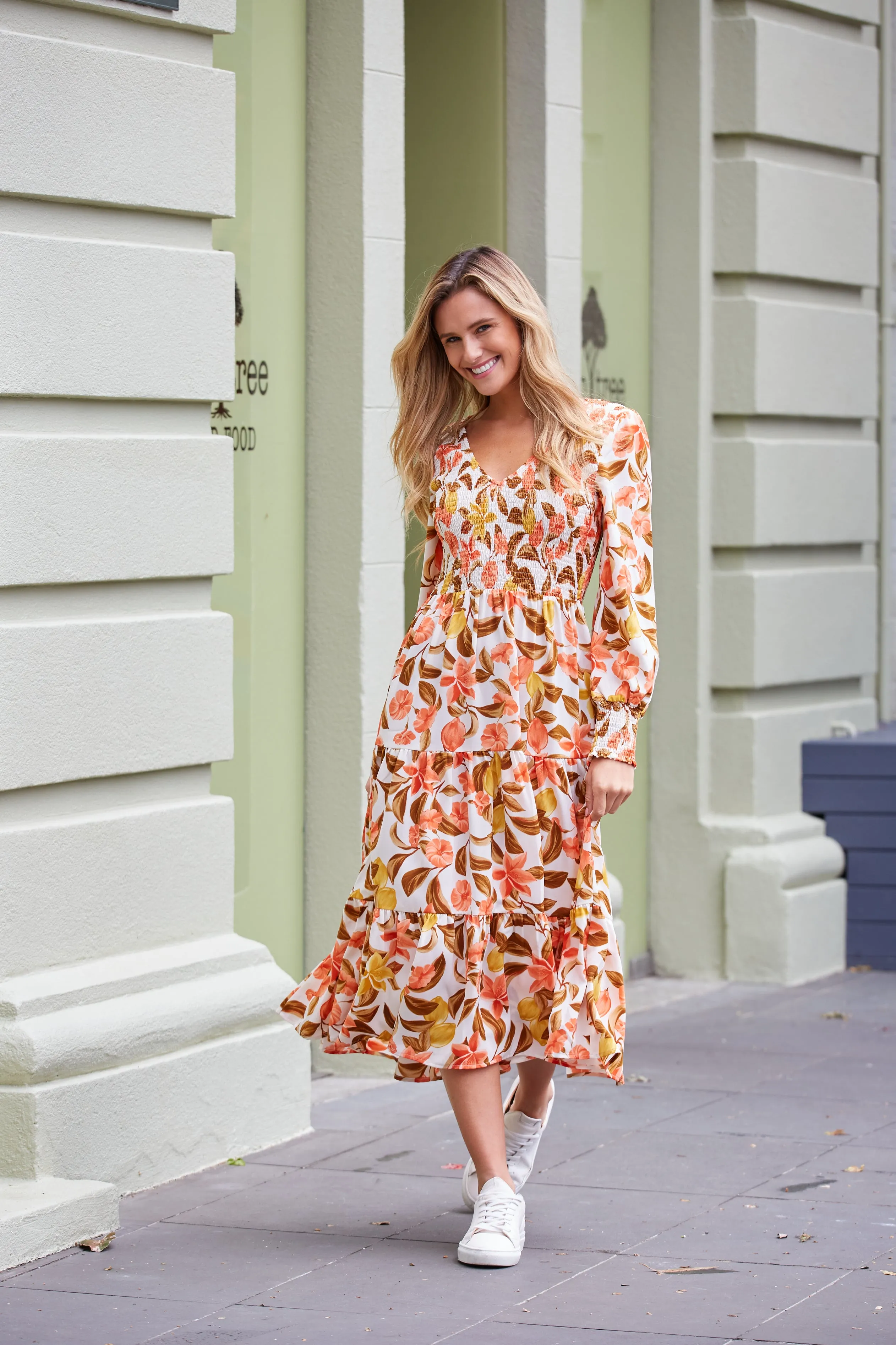 Phoenix Dress - Beige Floral