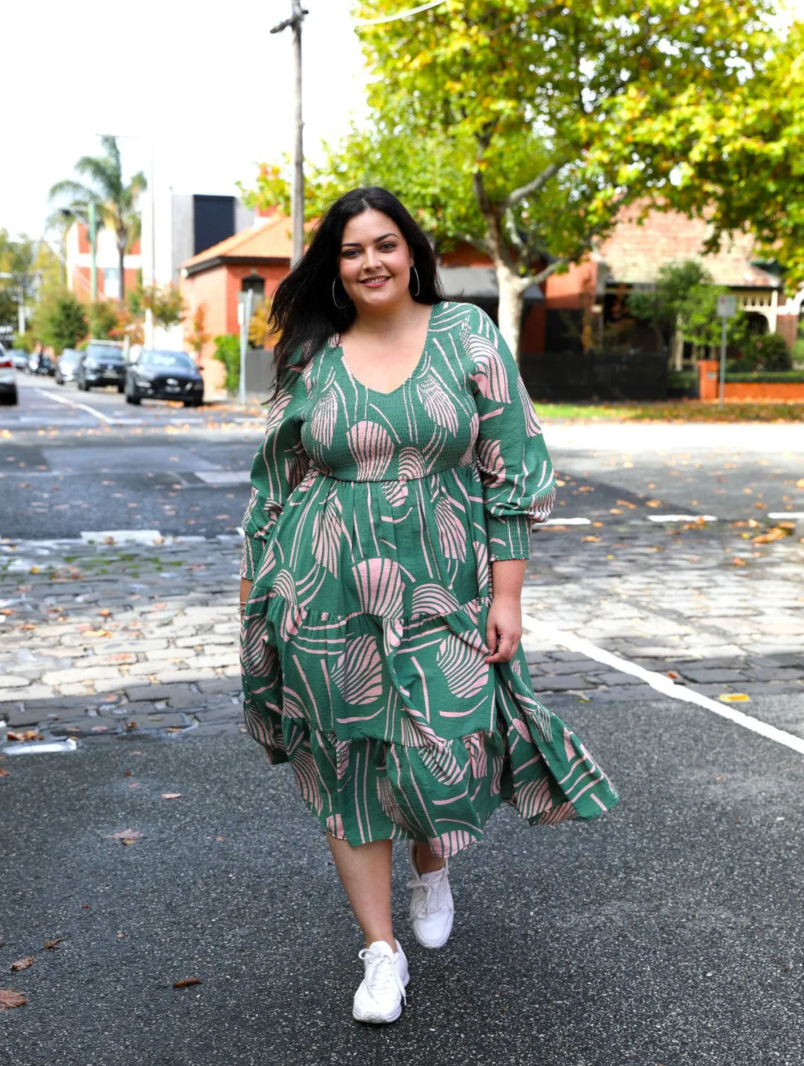 Phoenix Dress - Pink Green