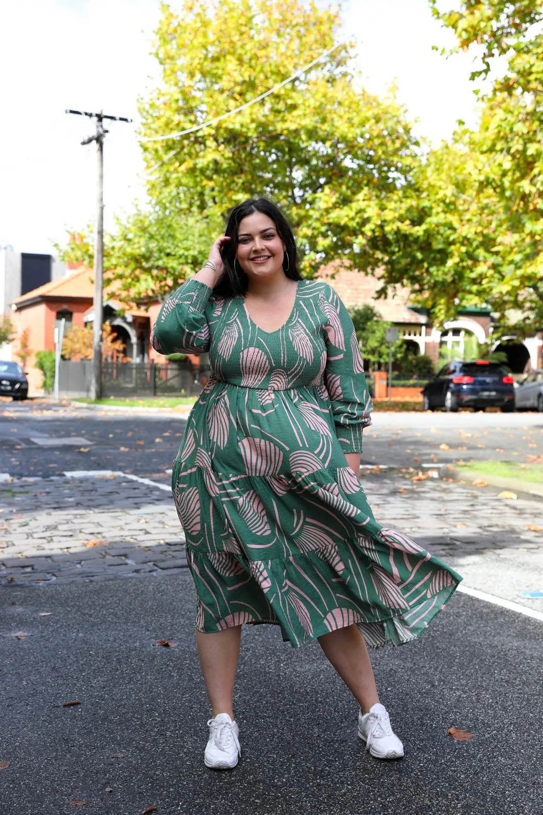Phoenix Dress - Pink Green