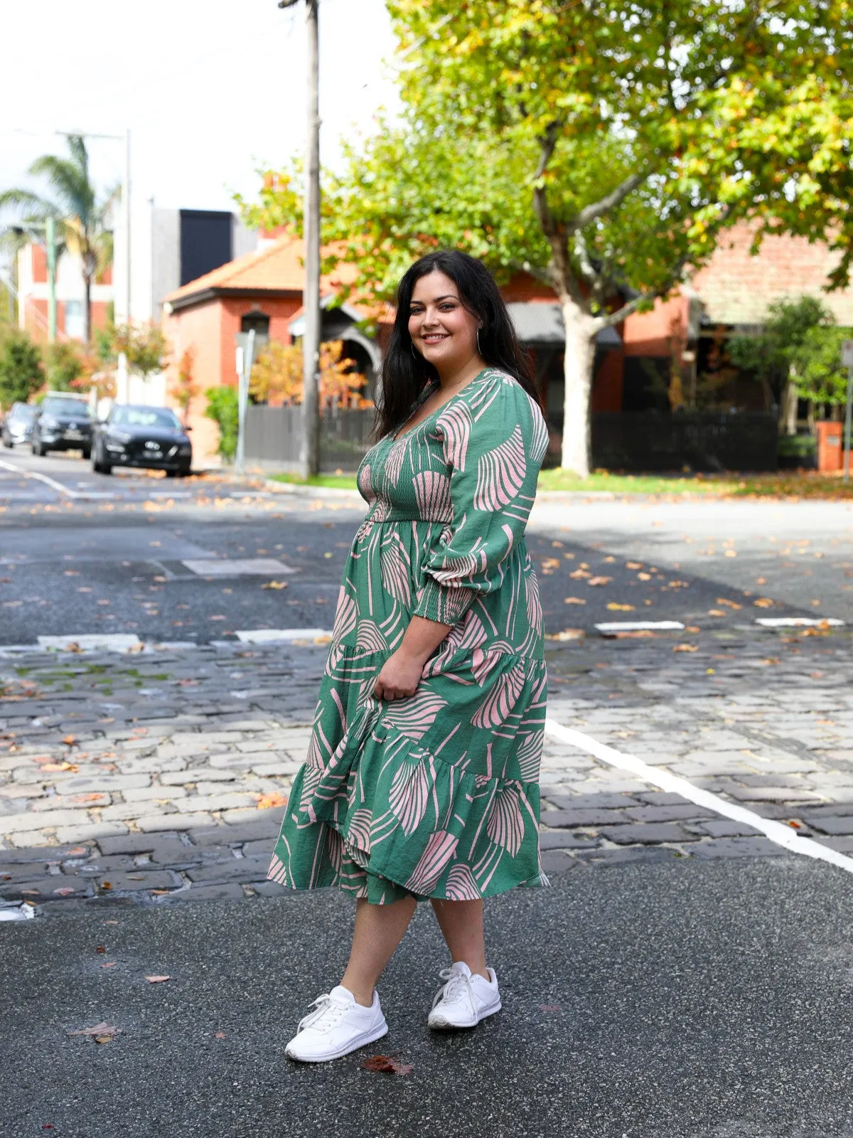 Phoenix Dress - Pink Green
