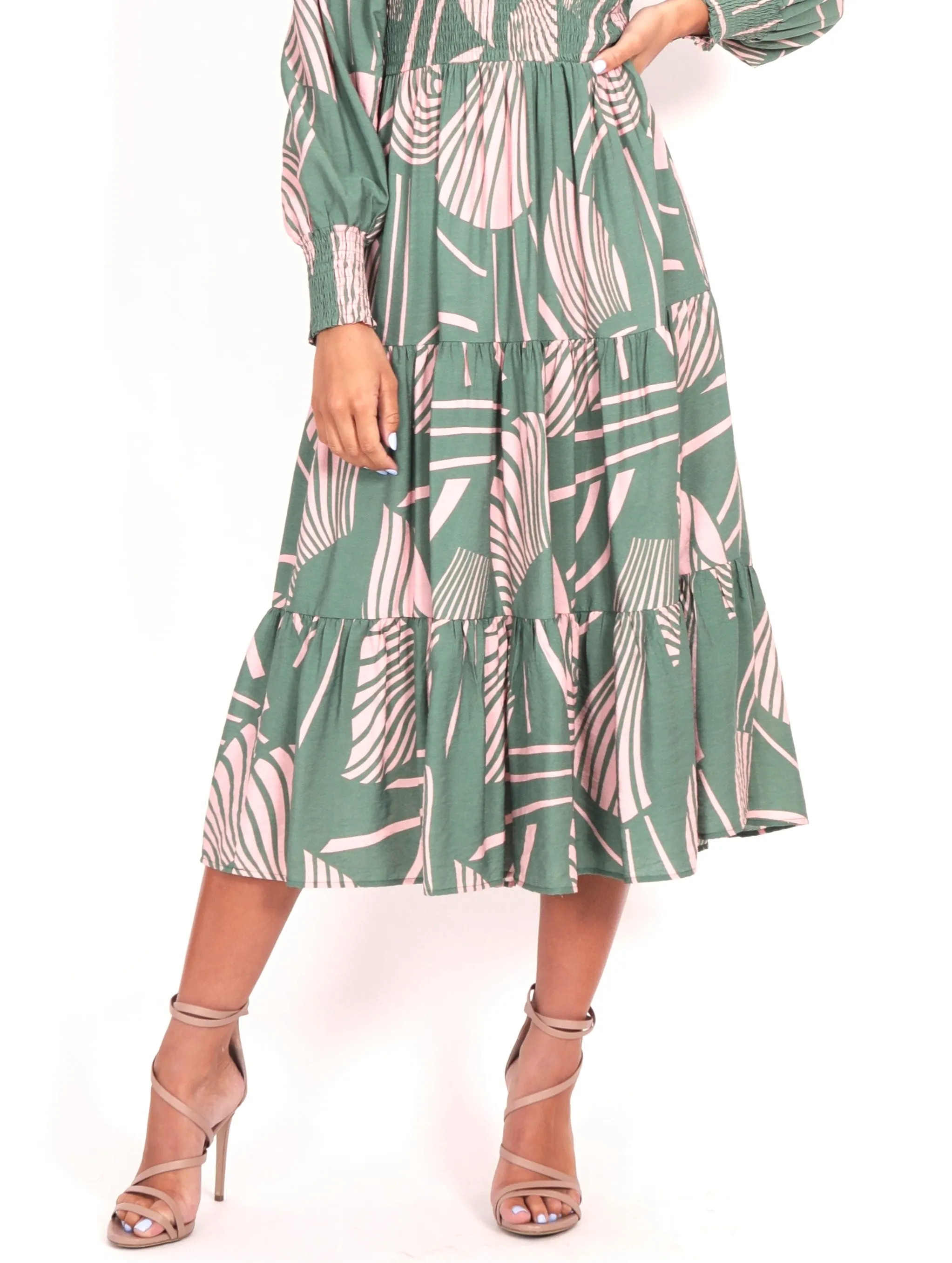Phoenix Dress - Pink Green