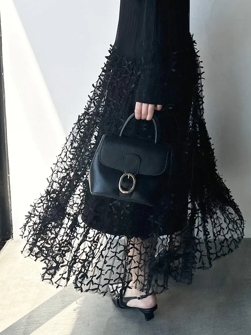 Pleated Varie Tiered Maxi Knit Dress