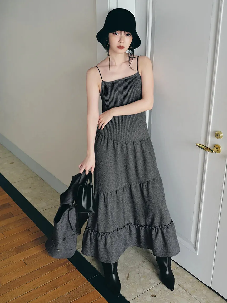 Pleated Varie Tiered Maxi Knit Dress