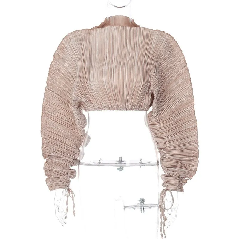 Pre Order:  Ruched Pleated Cropped Top - @phenomenalkat