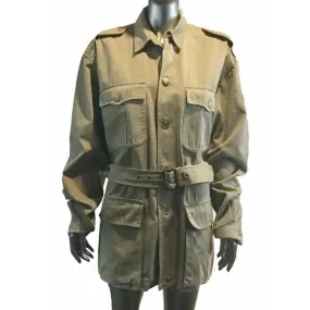 Ralph Lauren Khaki Womens Belted Trench Coat, Size Large
