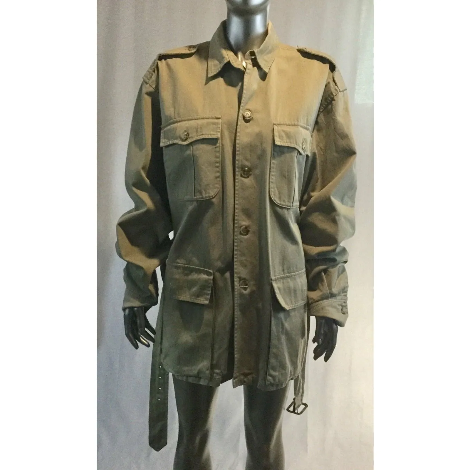 Ralph Lauren Khaki Womens Belted Trench Coat, Size Large