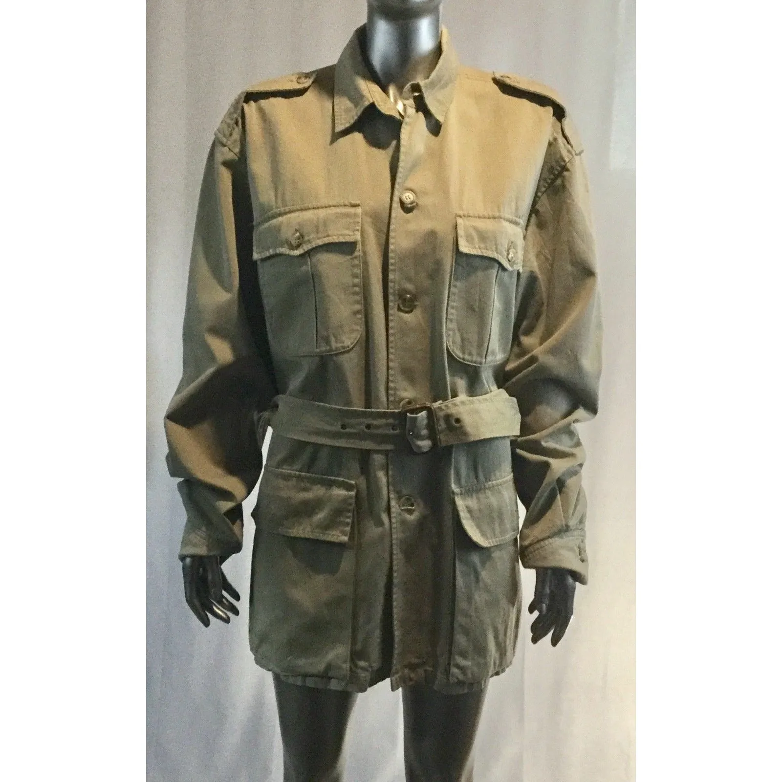 Ralph Lauren Khaki Womens Belted Trench Coat, Size Large