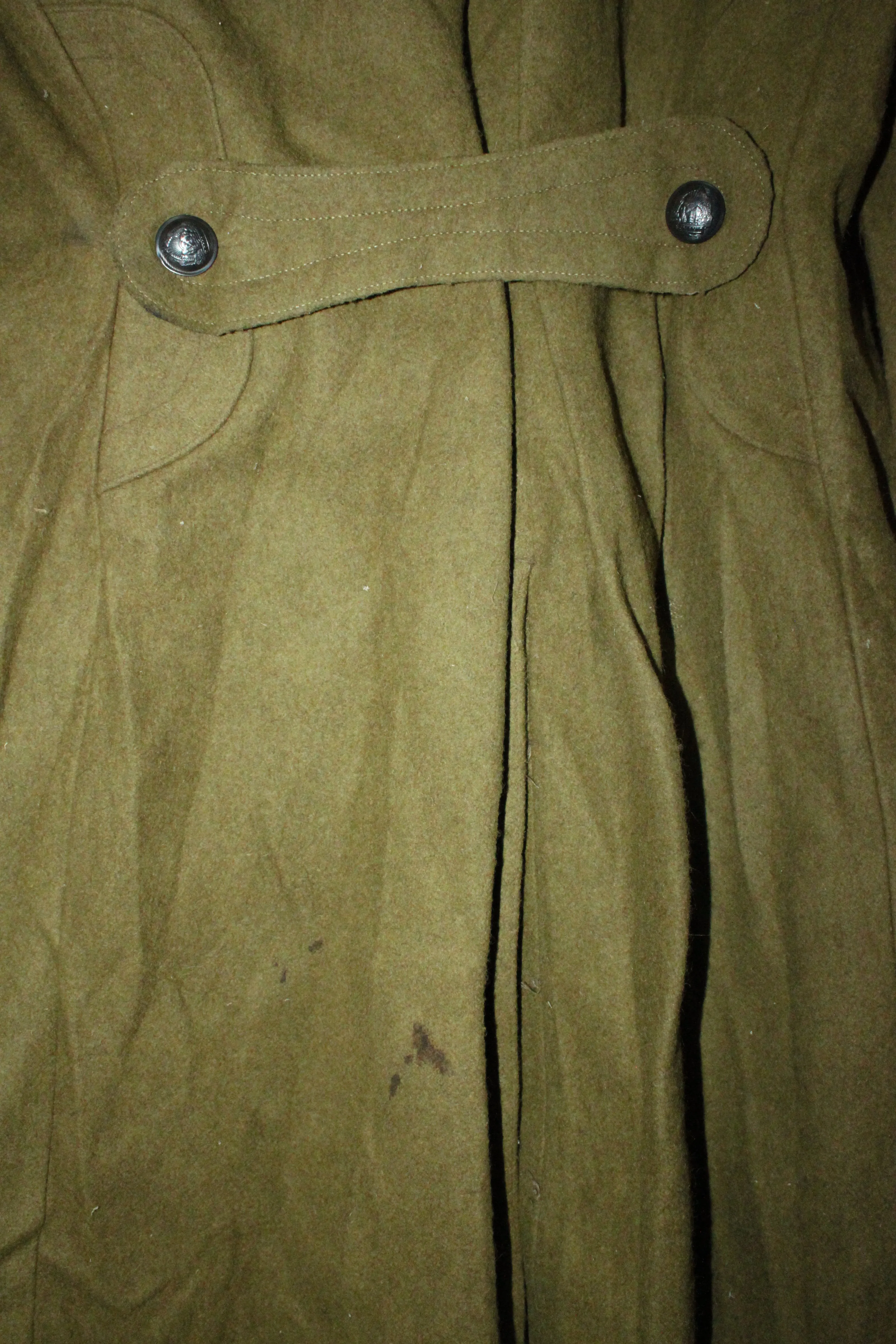 Romanian Army Wool Trench Coat-Minor Damage