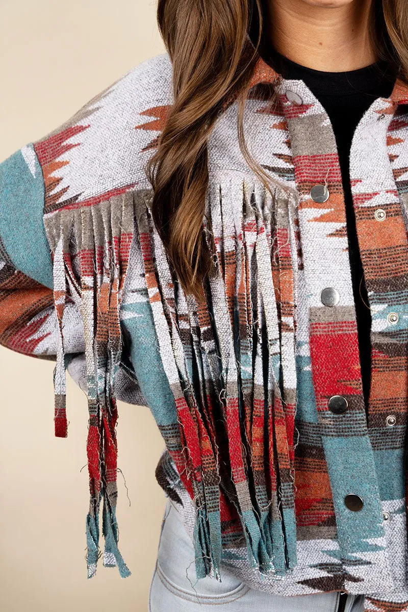 SALE! Rio Ridge Fringed Cropped Shacket