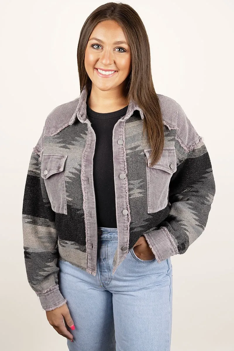SALE! Teton Hike Cropped Shacket, Black