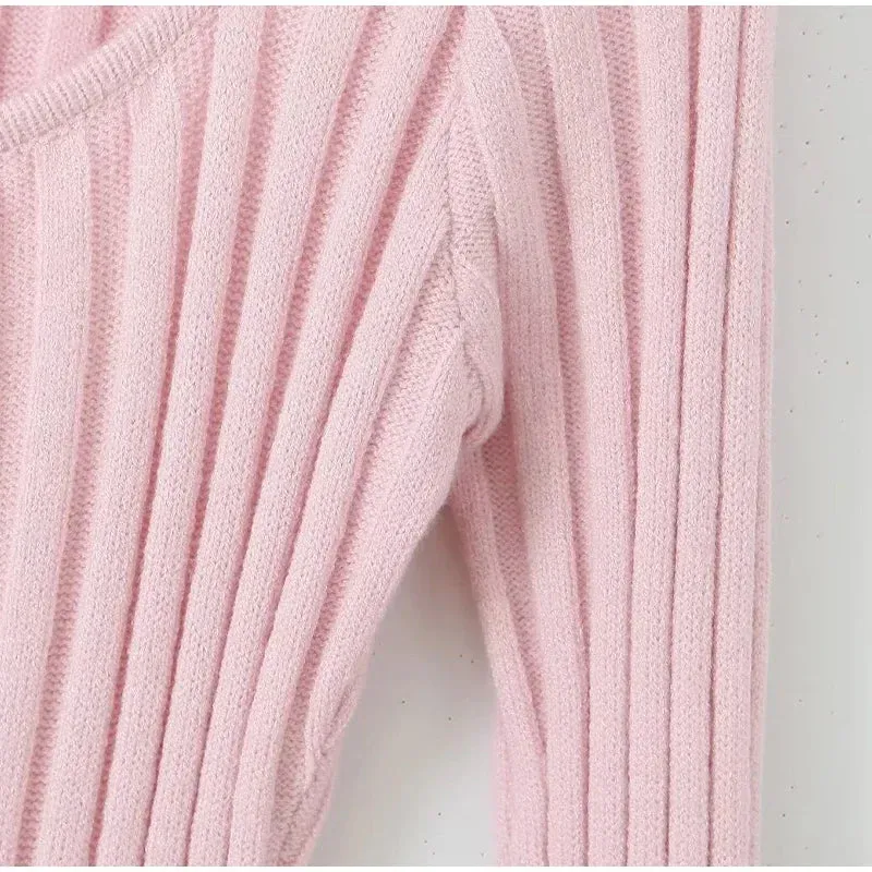 Square Neck Long Sleeve Ribbed Mini Dress – Perfect for Fall & Winter