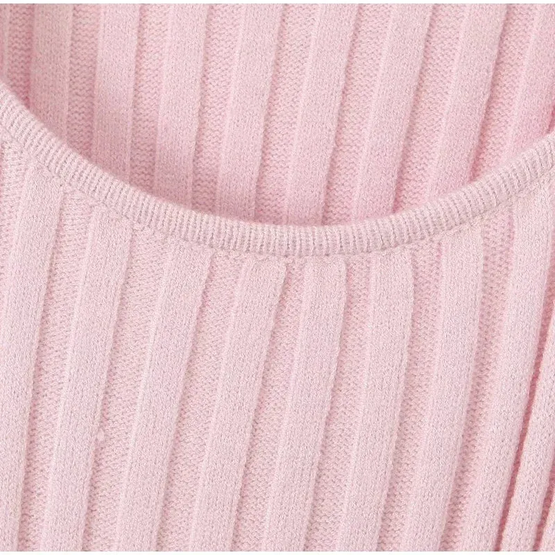 Square Neck Long Sleeve Ribbed Mini Dress – Perfect for Fall & Winter
