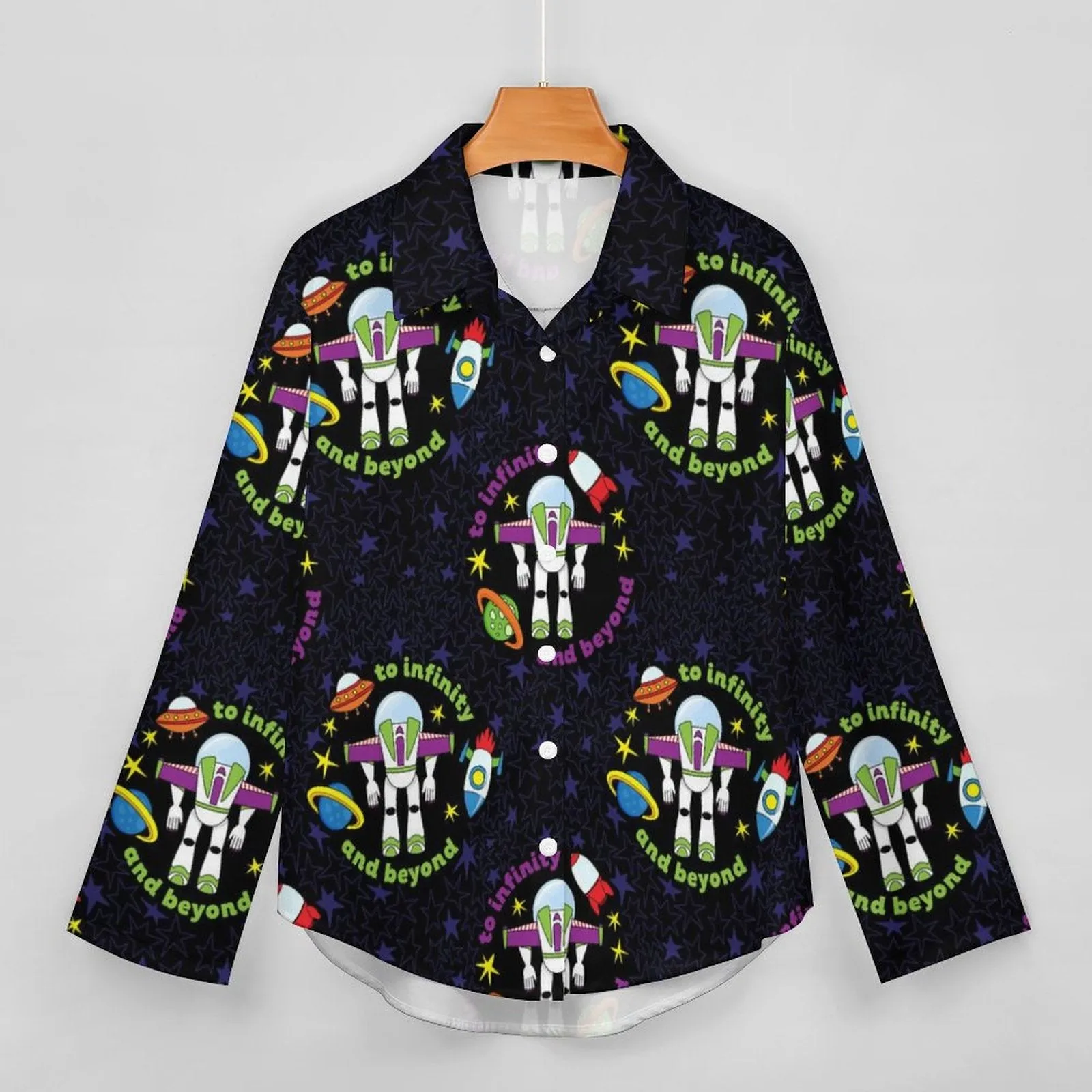 To Infinity And Beyond Long Sleeve Button Up Blouse