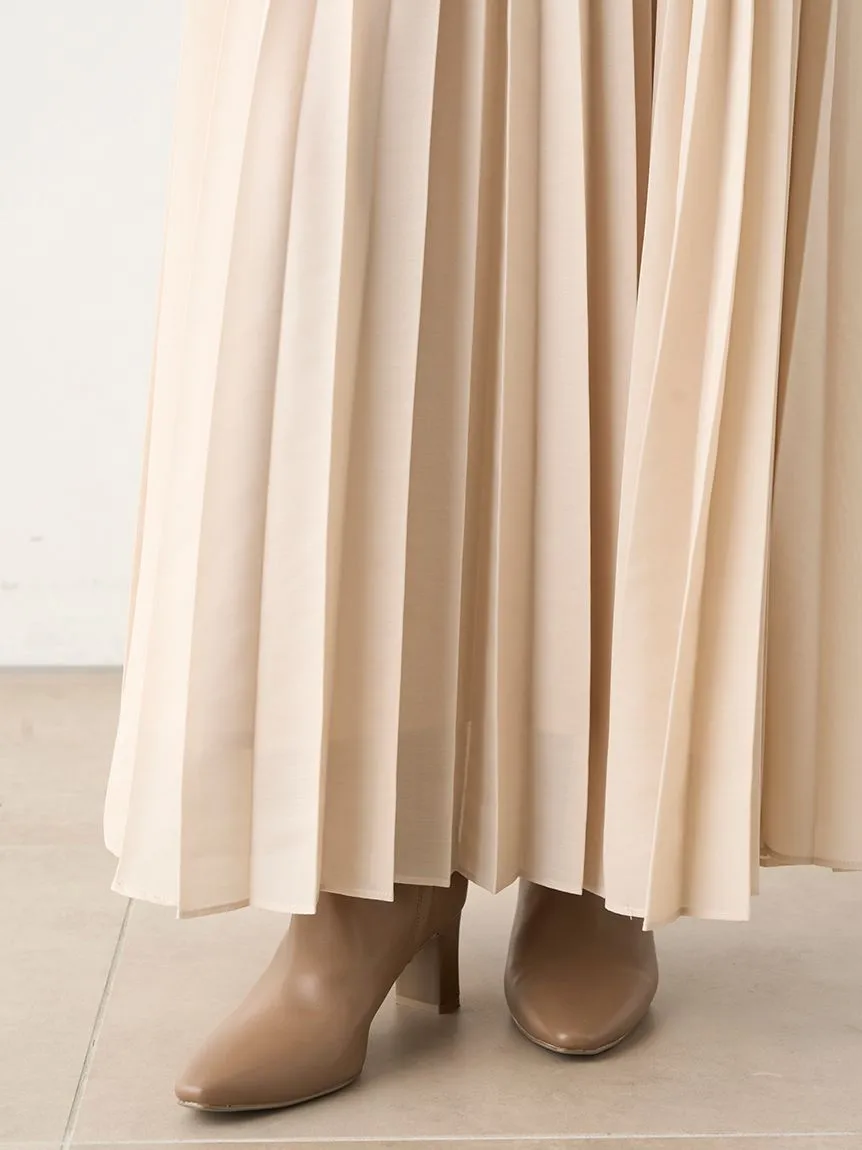 tweed docking pleated skirt with belt