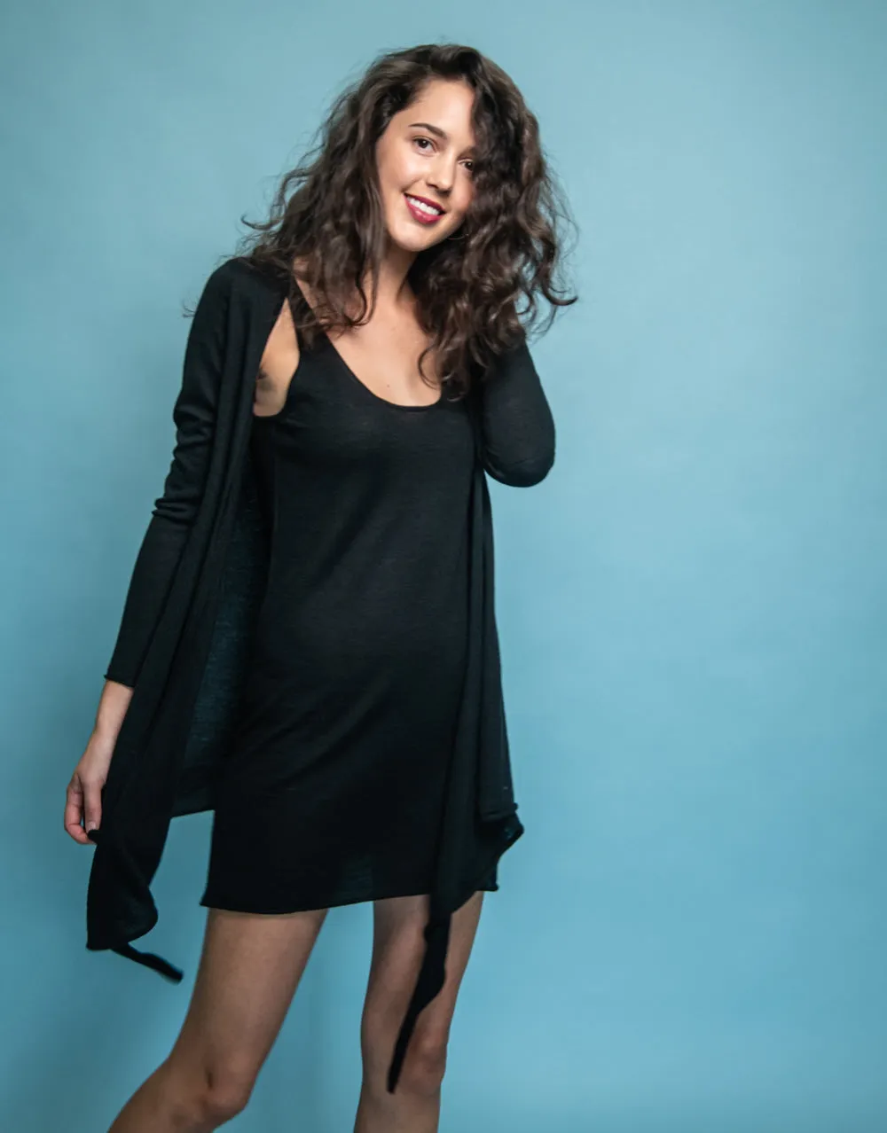 Ultrafine Cashmere Cruise Cardigan in Black