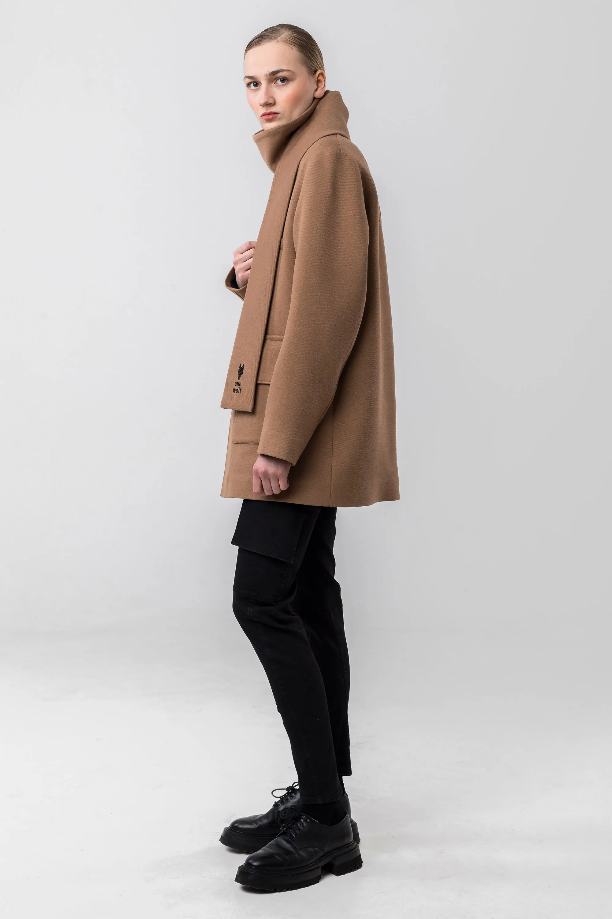UNIFORM Jacket Scarf camel