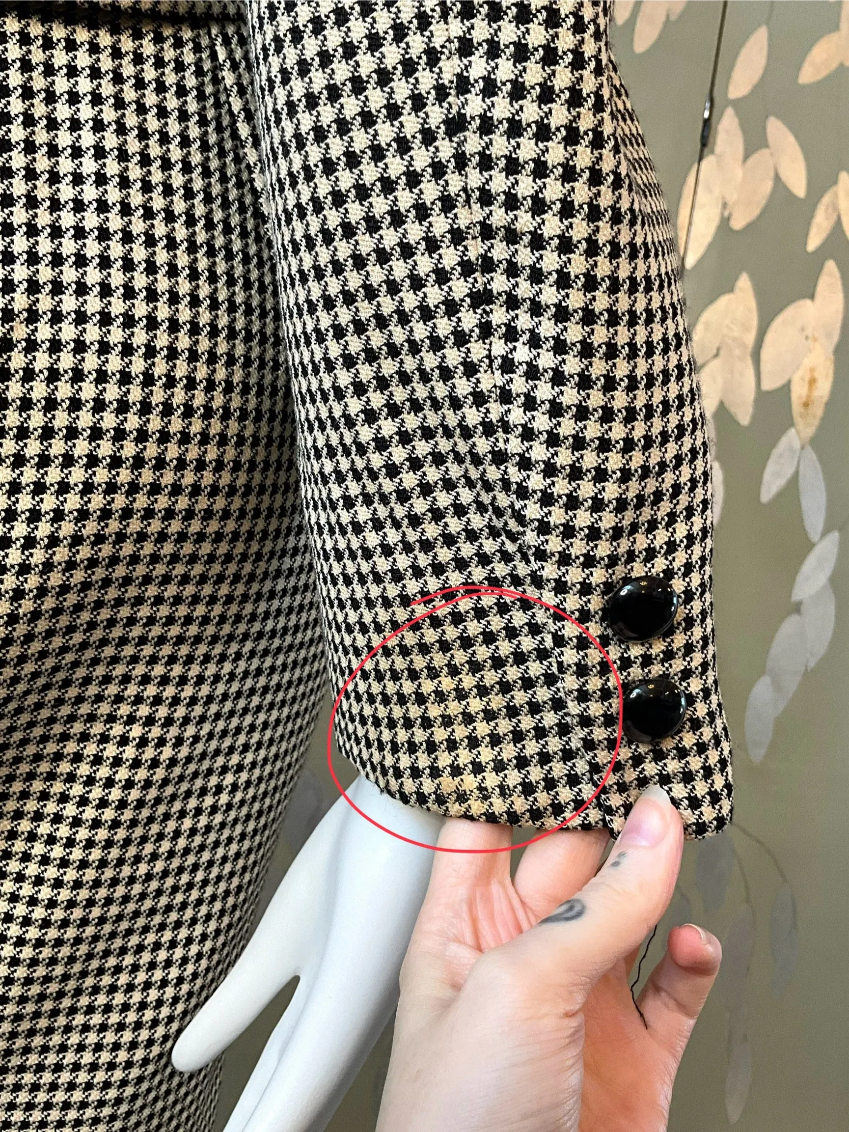 Vintage 1980s Valentino Miss V Houndstooth Check Skirt Suit, Medium