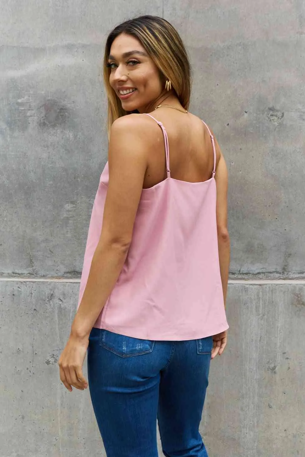 Women's Sweet Lovely By Jen Full Size Scalloped Cami in Rosewood